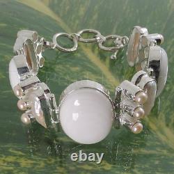Solid Sterling Silver. 925 Made with Biwa Pearls & Cubic Zirconia Bracelet TPJ