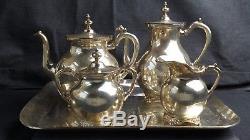 Solid Sterling Silver Antique Tea and Coffee Set with Tray Mexican made Set