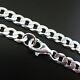 Solid Sterling Silver Chunky Diamond Curb Necklace (All Sizes). Made In Italy