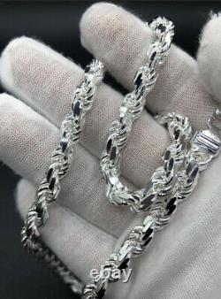 Solid Sterling Silver Italian Rope Chain 925 22 Necklace 7mm Made In Italy
