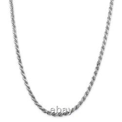 Solid Sterling Silver Italian Rope Chain Mens 925 Necklace 2.5mm Made In Italy