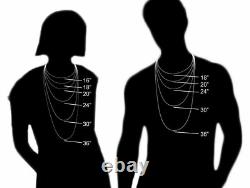Solid Sterling Silver Italian Rope Chain Mens 925 Necklace 3.2mm Made In Italy