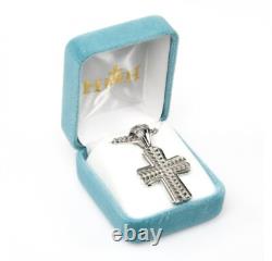 Solid Sterling Silver, Wide Wheat Cross, 1.6, 24 Chain, US Made, Boxed