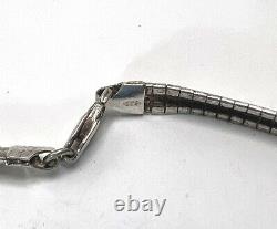 Solid Well Made Italian Sterling Silver 925 Flat Omega Chain Necklace