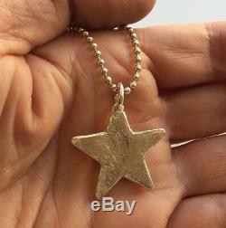 Solid star pendant HAND BEATEN STERLING SILVER NECKLACE London Made Hallmarked