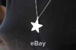 Solid star pendant HAND BEATEN STERLING SILVER NECKLACE London Made Hallmarked