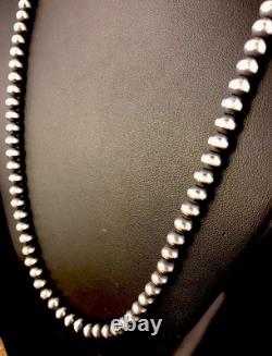 Southwestern 3mm Sterling Silver Pearls 22 Hook & Eye Cone Necklace Special Southwestern 3mm Sterling Silver Pearls 22 Hook & Eye Cone Necklace Special