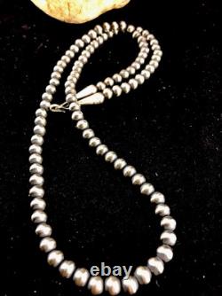 Southwestern 3mm Sterling Silver Pearls 22 Hook & Eye Cone Necklace Special