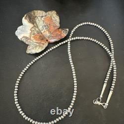 Southwestern 3mm Sterling Silver Pearls 24 Lobster Eye Cone Necklace 90324