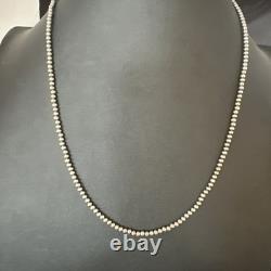 Southwestern 3mm Sterling Silver Pearls 24 Lobster Eye Cone Necklace 90324