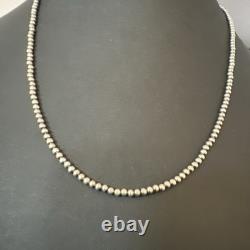 Southwestern 3mm Sterling Silver Pearls 24 Lobster Eye Cone Necklace 90324