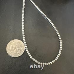 Southwestern 3mm Sterling Silver Pearls 24 Lobster Eye Cone Necklace 90324