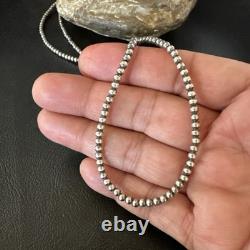Southwestern 3mm Sterling Silver Pearls 24 Lobster Eye Cone Necklace 90324
