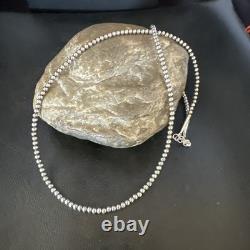 Southwestern 3mm Sterling Silver Pearls 24 Lobster Eye Cone Necklace 90324