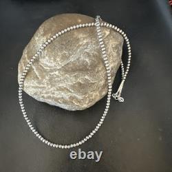 Southwestern 3mm Sterling Silver Pearls 24 Lobster Eye Cone Necklace 90324