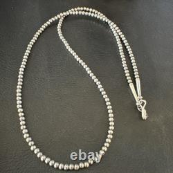 Southwestern 3mm Sterling Silver Pearls 24 Lobster Eye Cone Necklace 90324