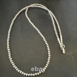 Southwestern 3mm Sterling Silver Pearls 24 Lobster Eye Cone Necklace 90324