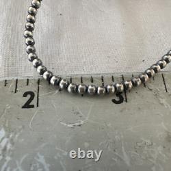 Southwestern 3mm Sterling Silver Pearls 24 Lobster Eye Cone Necklace 90324