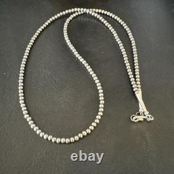 Southwestern 3mm Sterling Silver Pearls 24 Lobster Eye Cone Necklace 90324