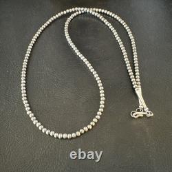 Southwestern 3mm Sterling Silver Pearls 24 Lobster Eye Cone Necklace 90324
