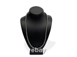 Southwestern 6mm Sterling Silver Pearls 24 Hook & Eye Cone Necklace
