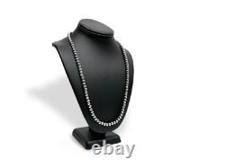 Southwestern 6mm Sterling Silver Pearls 24 Hook & Eye Cone Necklace