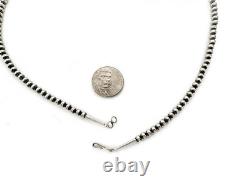 Southwestern 6mm Sterling Silver Pearls 24 Hook & Eye Cone Necklace