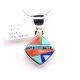 Southwestern Geometric Inlay Pendant Sterling Silver Navajo Made in the USA