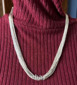 Southwestern Liquid Sterling Silver Tubes Heishi Necklace 30 Strands 24 NEW