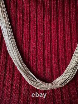 Southwestern Liquid Sterling Silver Tubes Heishi Necklace 30 Strands 24 NEW