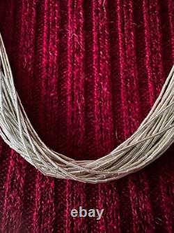 Southwestern Liquid Sterling Silver Tubes Heishi Necklace 30 Strands 24 NEW