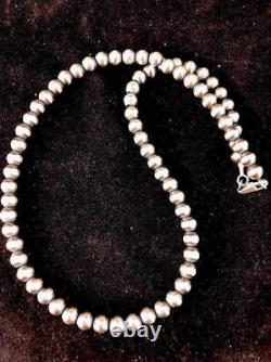 Southwestern Navajo Pearls 4mm Sterling Silver Bead Necklace 16 32 00302