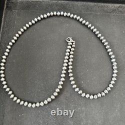Southwestern Navajo Pearls 5mm Sterling Silver Bead Necklace 16-32 S429