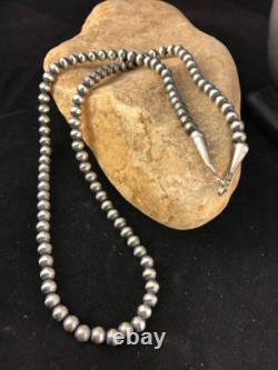 Southwestern Navajo Pearls 7mm Sterling Silver Bead Necklace 16-32 331
