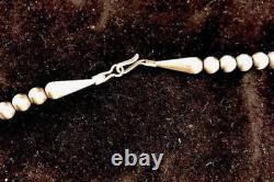 Southwestern Navajo Pearls 7mm Sterling Silver Bead Necklace 16-32 331