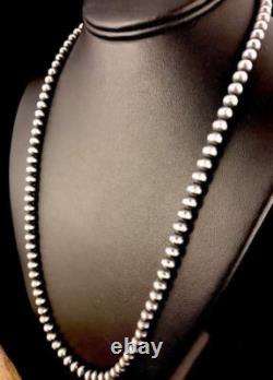Southwestern Silver Pearls 3mm Sterling Silver Bead Necklace 14 30