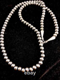 Southwestern Silver Pearls 3mm Sterling Silver Bead Necklace 14 30