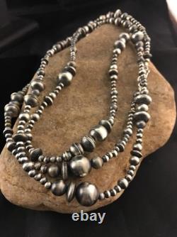 Southwestern Sterling Silver Pearls Mixed Beads 48 Necklace 92348