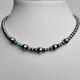 Southwestern Turquoise & Desert Pearl 925 Sterling Silver Necklace 14 Choker