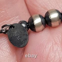 Southwestern Turquoise & Desert Pearl 925 Sterling Silver Necklace 14 Choker