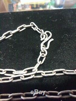 Spectacular Large Vintage Old Pawn Hand made Navajo Sterling Silver Chain 26