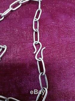 Spectacular Large Vintage Old Pawn Hand made Navajo Sterling Silver Chain 28