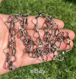 Spectacular Large Vintage Old Pawn Hand made Navajo Sterling Silver Chain 34