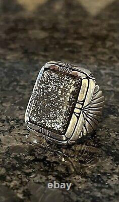 Spiderweb Turquoise 925 Sterling Silver Ring Michael Thompson 11.5 Made In USA