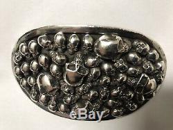 Stanley Guess Sterling Silver Skull Motif Belt Buckle(Very Rare)Made In USA