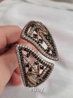 Statement Bold Custom Made Gemstone. 925 Sterling Silver Bracelets