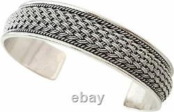 Statement Men's Silver Bangle Bracelet Cuff Made from Solid 925 Sterling Silver