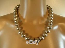 Sterling 925 Silver Ball Bead Necklace Italian Made 101 grams Vintage