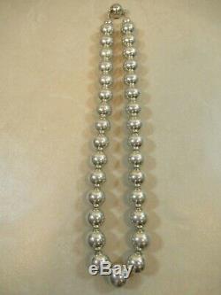 Sterling 925 Silver Ball Bead Necklace Italian Made 101 grams Vintage