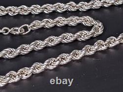 Sterling 925 silver rope chain necklace bracelet set made in Italy